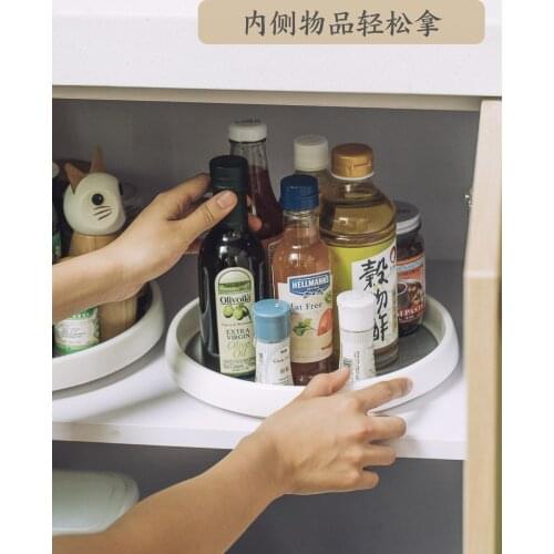 Rotating Storage Tray Kitchen Condiment Single-Layer Storage Rack Table Seasoning Rack Seasoning Rack