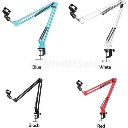 Extendable Recording Microphone Holder with Mic Clip Table Mounting Clamp Capacitor wheat stand
