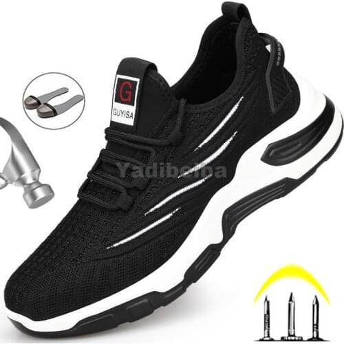Work Shoes Anti-smash Anti-puncture Safety Shoes Man Steel Toe Protective Shoes Boots Working Sneakers Indestructible Work Boots