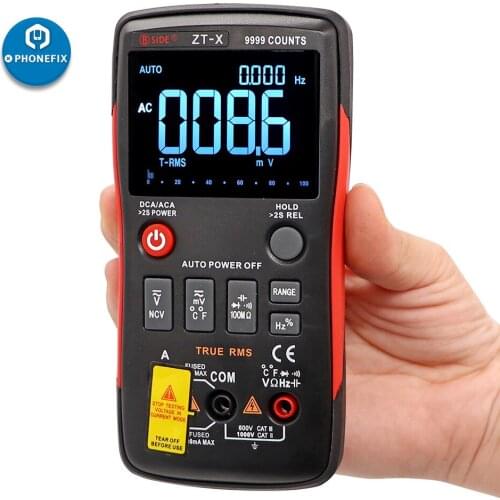 LCD Digital Multimeter DC/AC Ohm HZ Voltmeter Ammeter with LCD backlight display 9999 Counts BSIDE ZT-X Digital Multimeter