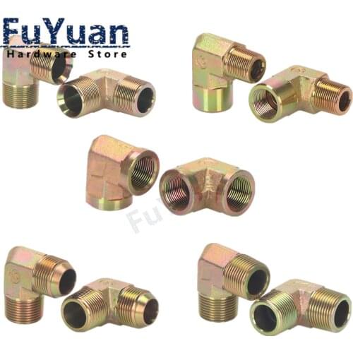 1PCS High Pressure Hydraulic Oil Tubing Transition Fittings elbow 1/8" 1/4" 3/8" 1/2" 3/4" BSP Female Male thread Carbon Steel