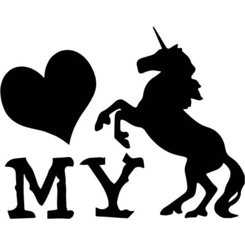 16.8CM*13.3CM MY Love For Unicorn Creative Decoration Car Stickers Car Trunk Vinyl Decal
