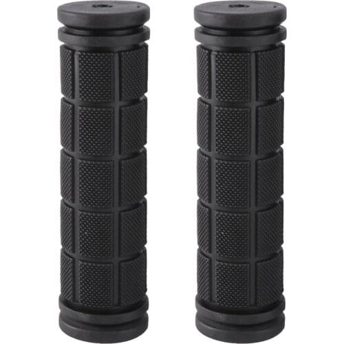 2pcs Handlebar Grips Mountain Bike Rubber Non-Slip Handlebar Grip (Black)