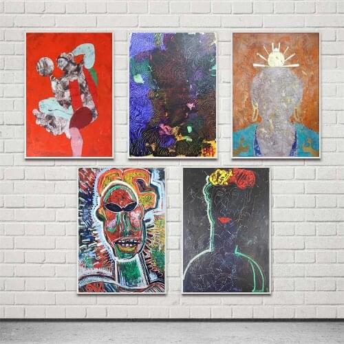 Abstract Art Characters Painting Wall Art Modular Canvas Home Decor Pictures HD Printed Paintings Living Room Artwork No Framed