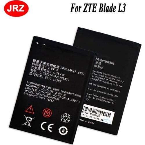 Li3820T43P3h785439 Battery For ZTE Blade L3 Accumulator 2000mAh