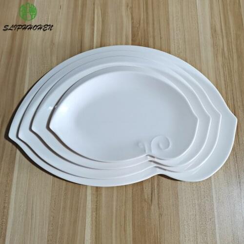 White Dinner Plate Restaurant Dinnerware 100% Melamine Tableware Hot Pot Shop Melamine Dish Flat Plate