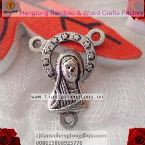 Free ship100pcs/lot antique silver plating metal virgin rosary center 18x15mm rosary centerpieces,centre piece, rosary part