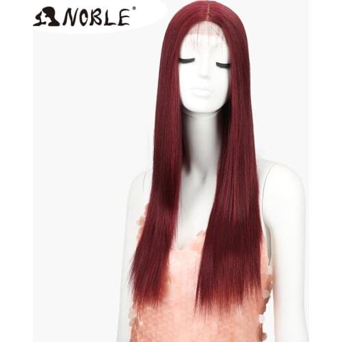 Noble Cosplay Long Straight Synthetic Lace Front Wigs For Women 26Inch Middle Part High Temperature Fiber Synthetic Lace Wig