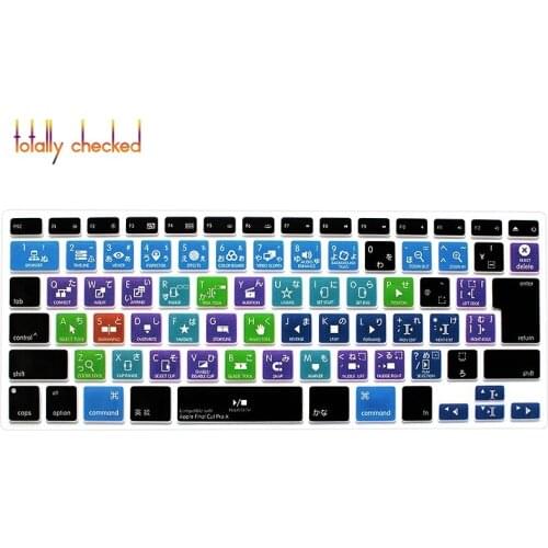 Final Cut Pro X Function Hotkey Japanese Silicone Keyboard Cover Skin Protector For Macbook Air Pro Retina 13"15"17"Japanese