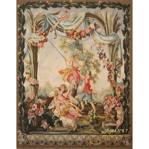 French Aubusson Tapestry Brown Fashionable Circular Household Decoration Mat Cloth floor Kits