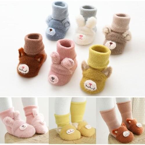Cotton Newborn Baby Socks winter Baby Boy Girl Socks Infant Toddler Kids Anti Slip Floor Socks