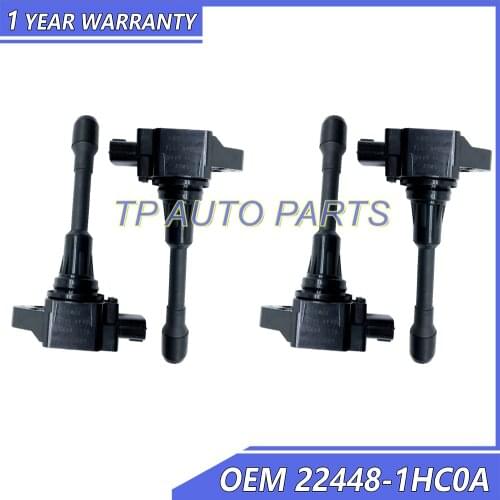 4 Pieces Made In China Ignition Coil OEM 22448-1HC0A AIC-9408N 224481HC0A AIC9408N Compatible With Nissan