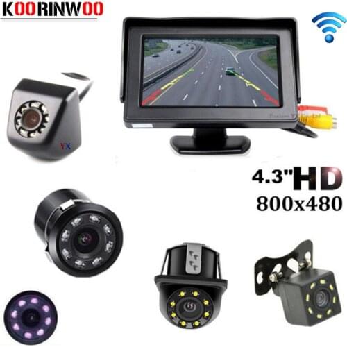 Koorinwoo 2.4G AHD Car Parking Kit Parkmaster Car Monitor Screen + Car Rear view Camera Car detector Reversing Video 12V System