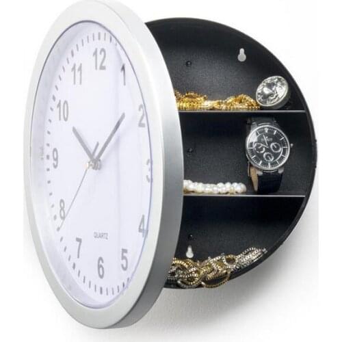 1 piece 25 cm round Hidden Secret Wall Clock Safe Money Stash Jewellery Stuff Container Colck decroation Quartz clock