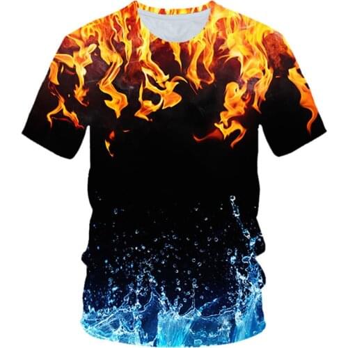 2020 Summer Kids 3D T-shirt Boys Girls Colorful Ice And Fire Galaxy Space Harajuku Style T shirt Children Tshirt Clothing Tops