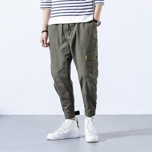 Loldeal Men Harem Pant Multi Pocket Camouf Trousers fashion feet leisure trouser Hip Hop Cargo Pants Streetwear