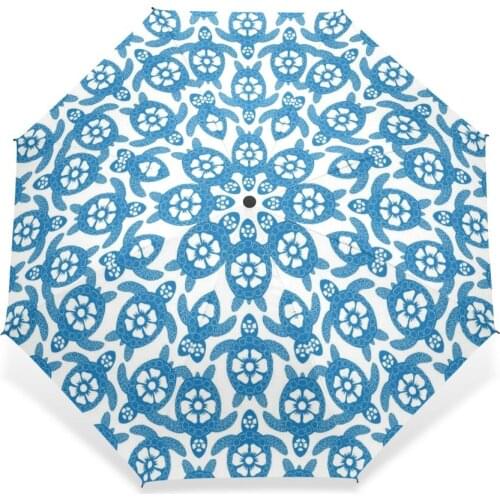 Cute Cartoon Umbrella Rain Women Men Parasol Fully Automatic Folding Tortoise Anti-UV Sun and Rain Windproof Paraguas