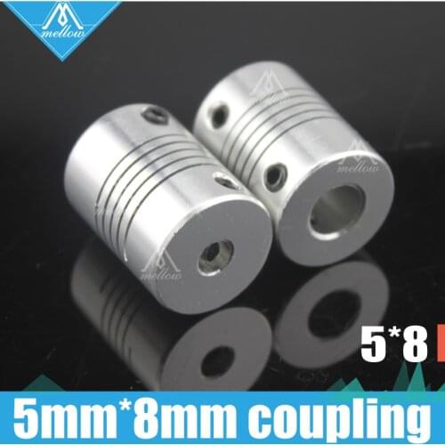 Upgraded For 3D Printer accessories elastic coupling 5x8mm Z AxisConnector Two Size Shafts Together DIY Maker Open Source