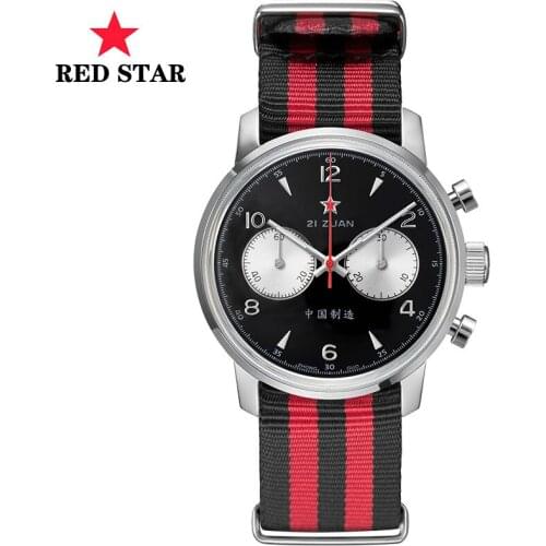 Red Star 1963 Air Force Chronograph Mens Watch Original ST1901 Seagull Movement Chinese Panda Men Mechanical Watch Pilot Clock