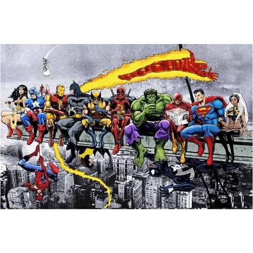 Diamond Painting Kit Marvel Poster Superhero Spiderman Iron Man Captain America Diamond Art