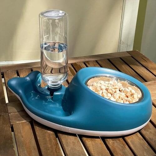 Non-slip Cat Bowl Fountain For Cats 15 Degrees Raised Stainless Steel Cat Bowls Whale Tail Bowl Cat Feeder Pet Suppliers