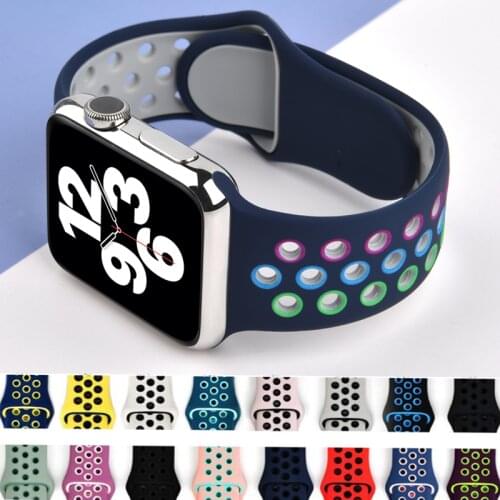 Strap For Apple watch band 44mm 40mm iwatch band 42mm 38mm Breathable belt silicone bracelet correa Apple watch serie 6 5 4 3 Se