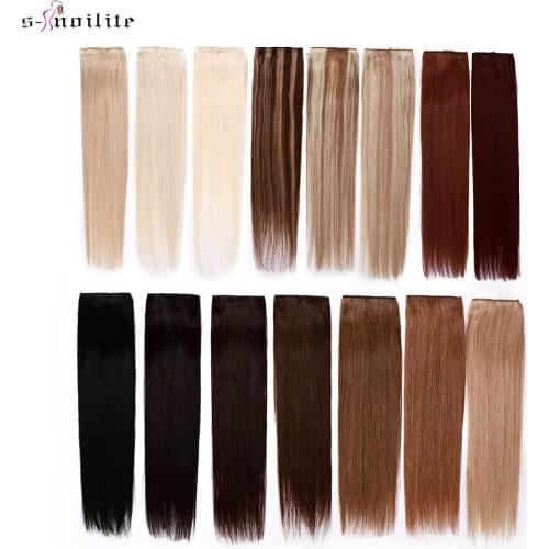 S-noilite 1Piece In 5clips 100% Human Hair Extensions Straight Brazilian Light Dark Brown #1B #4 #6 #613 Blonde Non-Remy 40g-60g