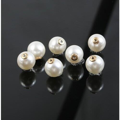 20Pcs Classic ABS Pearl Stud Earring Back 6/8/10mm White Ivory for women gift DIY Fashion Jewelry Findings Accessories
