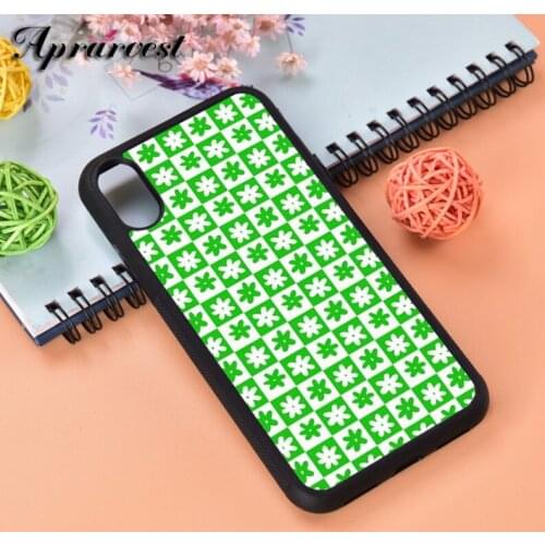 Aprarvest Silicone Rubber Phone Case Cover For iPhone 6 6S 7 8 PLUS X XS XR 11 12 MINI PRO MAX Green Gah Flower