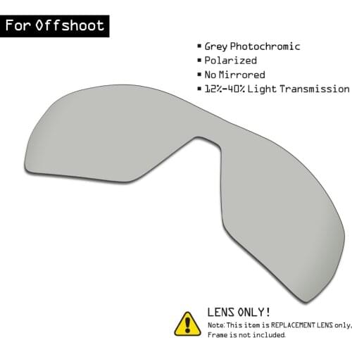 SmartVLT Polarized Sunglasses Replacement Lenses for Oakley Offshoot - Grey Photochromic