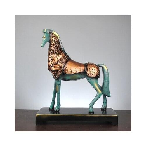 Small wave wind and war horse Trotting Horse Statue Animal Figurine Min Office Decoration Resin Craft art home
