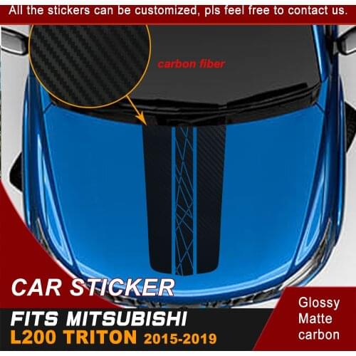Vinyl car wrap 1 Piece cool hood Gradient graphic Vinyl bonnet car sticker for mitsubishi l200 triton