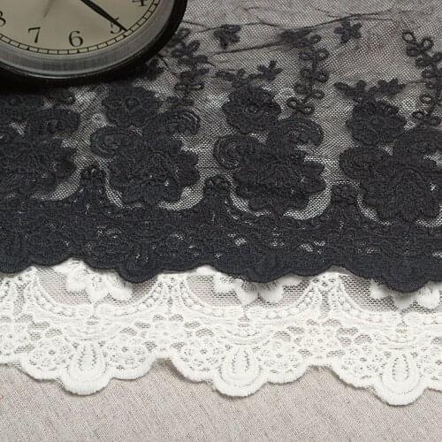 High-quality black and white lace mesh Butterflies lace guipure