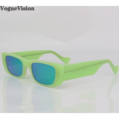 Black Rectangular frame sunglasses women narrow shaped with wide temples ivory inside