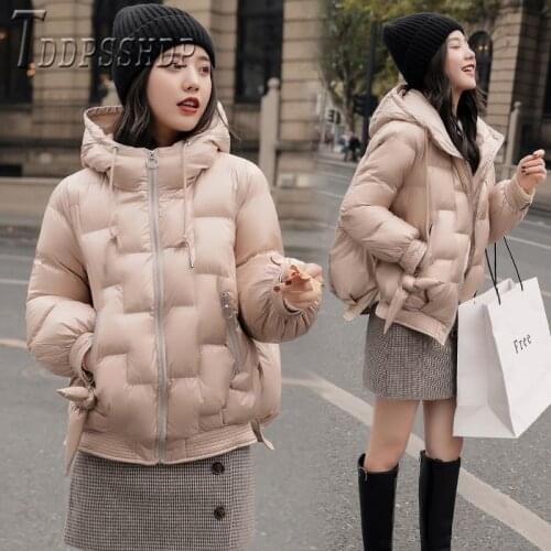 Women Korean Style Coat Parka Hooded Zipper Bread Service Wadded Jackets parkas