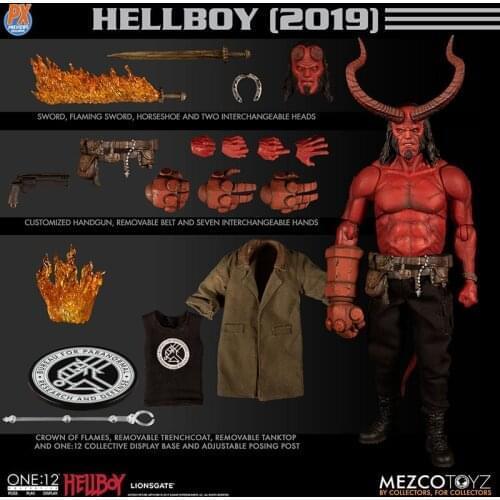 1/12 Scale Hellboy 2019 PX Limited 6" Movable Action Figure MEZCO Ant Full Set Model for Fans Collection In Stock