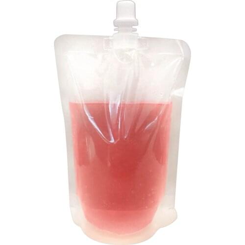 100 Pcs Stand-Up Plastic Drink Bag Spout Pouch For Beverage Liquid Juice Milk Coffee Nozzle Bag Beverage Mouth Bag