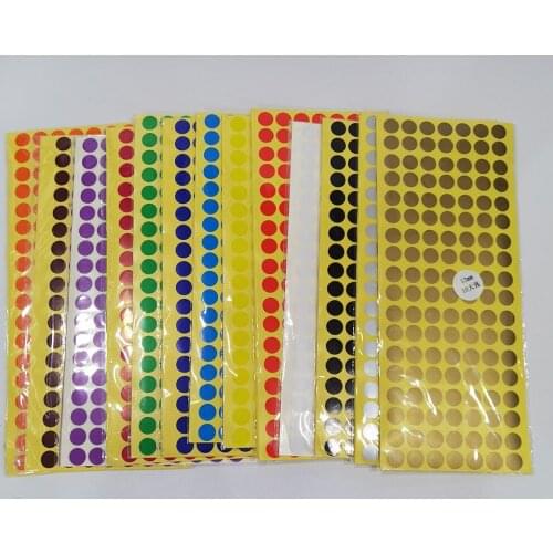13mm Colorful Empty Papers Sticker for 18mm Glass Essential Oil Bottle Cap Lid Labels Blank Round Circles Stickers