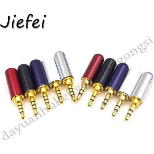 2pcs Connector Brass shell 3 4 Poles Stereo 2.5mm Male Plug Copper Tube Gold Plated Plug Headphone Earphone 2.5mm Jack