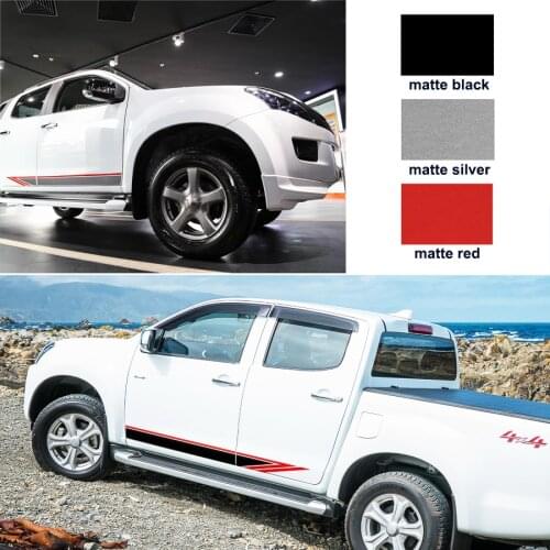 Car exterior 2 Pcs racing side door two colors stripe graphic Vinyl Car sticker for isuzu dmax 2012 2015 2017 2018 2019