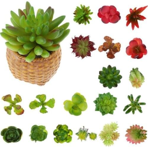 2021 1 Pc DIY Flower Arrangement Flocking Artificial Succulents Plants Home Garden Decoration Fake Plants Mini Bonsai Plante