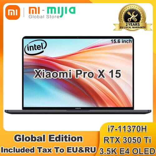 2021 Xiaomi Mi Laptop Pro X 15 i7-11370H / i5-11300H 32GB/16GB RAM 1TB / 512GB ROM RTX 3050 Ti 3.5K E4 OLED Computer Notebook PC