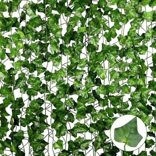 24 Pack 90 Ft Ivy Fake Vine Leaves Garland Plant Vine Foliage Home Decor Plastic Rattan string Wall Decor Artificial Plants