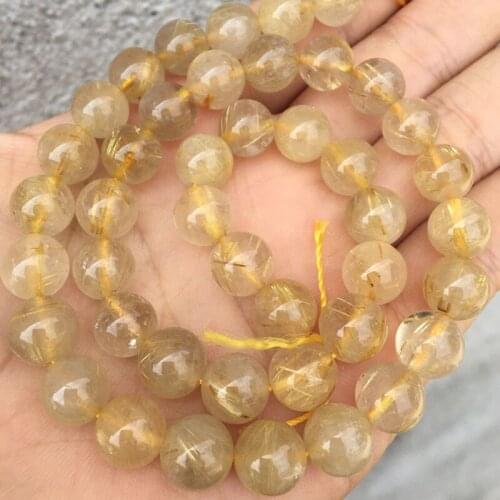 Free shipping AKAC natural golden rutile quartz approx9mm