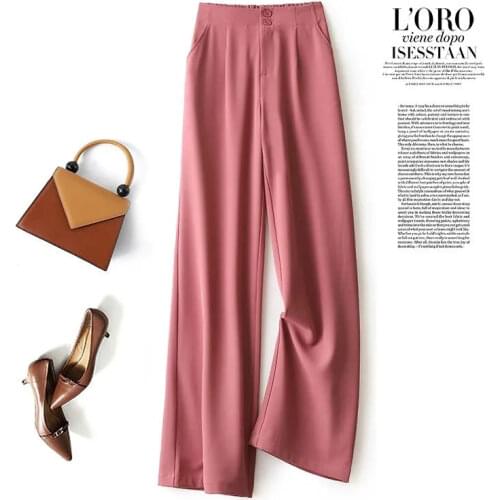 Women pants wide leg pants high waist draping spring summer new Korean loose straight-leg mopping chiffon suit pants Harajuku