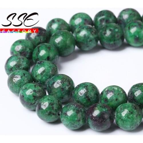 Natural Epidote Zoisite Round Loose Spacer Beads Natural Stone Beads 15'' 6 8 10 12 MM Pick Size For Jewelry Making DIY Bracelet