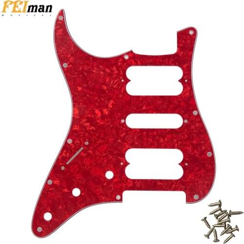 Pleroo Guitar parts left handed pickguards with 11 Screws For fender Player Startocaster HSH Scratch Plate PLAYER SERIES PICKUPS
