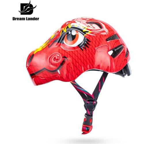 Dream Lander 3D Dinosaur Cartoon Kids Bicycle Helmet Childrens Outoor Sport Safty Helmet Boys Girls Cycling Helmet