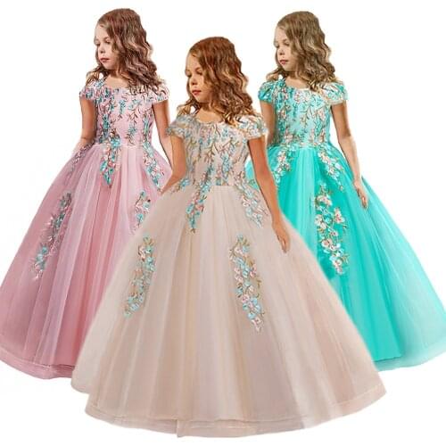 Children dress 2020 new childrens performance clothing Pompon princess