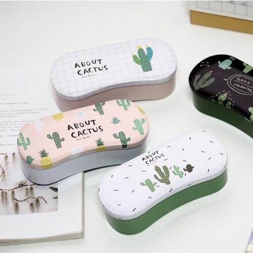 1pcs creative styling glasses box sunglasses box Qingxifang new products peach cactus series modeling iron glasses case